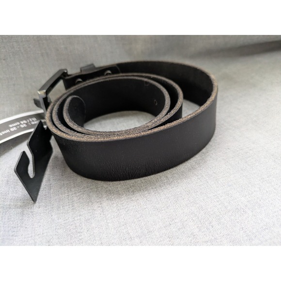 Police‎ Genuine Black Leather Belt Silver Buckle Unisex 35-39 Inch NEW main image 7